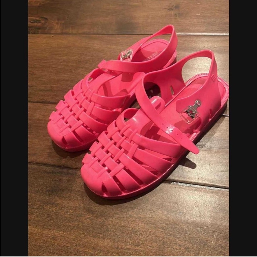 Mini Melissa Vibrant Pink Jelly Sandals
